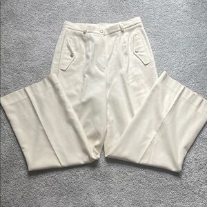 Ralph Lauren Cream Wool-Blend Trousers